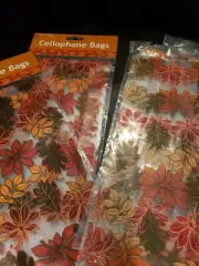 36 + Plastic Bags Cello Treat Candy Fall Leaves Party Favors 5 1/2" x 11"
