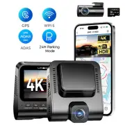 V620 4K+1080P WiFi 6 GPS ADAS Dash Cam Front and Rear Camera Parking Mode 64GB