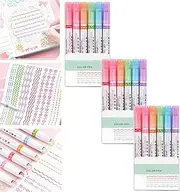 Magic Border Pen, Border Design Pens, Curve Pens Set, Curve Highlighter Pens Set, for Drawing Note Taking, Highlighters, Planner Scrapbook Art Office School Supplies (18pcs)