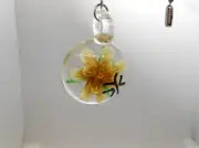 Yellow Glass Floral Ceiling Fan Pull- Light Lamp Chain-Mother's Day Gift