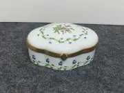 A. Raynaud Limoges Porcelain France Ceralene Floral Trinket Box