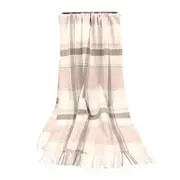 ANYYOU Scarf Light Brown Plaid Cashmere Winter Pashmina Shawl Tassel Bandana