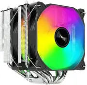 Huntkey Storm T400F CPU Cooler with ARGB Lighting, 4 Copper Heat Pipes CPU Air Cooler with Dual-Fan, Easy Install Each 120mm 1800RPM PWM 78CFM for Intel LGA1700/1200/1151/1150/1155 AMD AM5/AM4