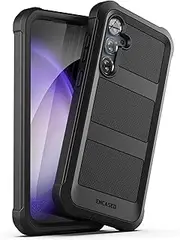 [ENCASED] Falcon Designed for Samsung Galaxy A15 5G Case with Tempered Glass Screen Protector, Full Body Protective Phone Case (Black)