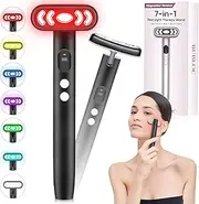 Upgrade 7 in 1 Light Therapy Wand with Display Screen,Home Use Light Face Wand for Face & Eye,Portable Light Therapy,Travel LED Light Therapy for Face,Black