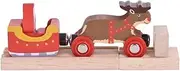 Bigjigs Rail Santa Sleigh with Reindeer Toy Train - Bigjigs Train for Christmas Train Sets, Quality Wooden Train Track Accessories, Bigjigs Train Accessories