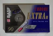 BASF Emtec Chrome Extra II 90 Audio Cassette, Blanc, New, Sealed