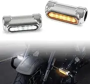 VEISUTOR Highway Bar Driving Light for CVO Road Glide, Chrome Highway Guard Crash Bar Light w/White DRL & Amber Turn Signal Light for Harley Touring CVO Road Glide 2024