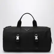 [Prada] Black Re-Nylon and Saffiano travel bag One size Black