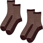 fukuske(福助) Fukusuke Men's Crew Length (Loose Fit Length), 2 Pairs Set, Checkered Pattern, Anti-Bacterial, Odor Resistant, Anti-Bacterial, Odor Resistant