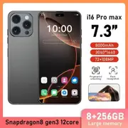 4G Android Smartphone 7.3inch Dual SIM Mobile Phone Unlocked 8GB+256GB With 72+108MP Camera Color Black