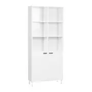 Ashley Collection 10-Cube Display Bookcase With 2-Doors - White