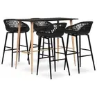 5-Piece Bar Set Dining Table Barstool Stools Counter Chairs 4-Seater Scandi Desk