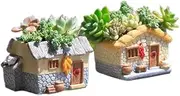 Generic 2PC Succulent Pots | Cottage Country House Design | Succulents, Cactus, Mini Plants | Stationery Organiser