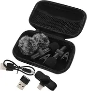 SUPVOX Professional Interview Mic Cordless Lapel Microphone Smart Noise Reduction Mini Portable for Phone Pc
