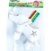 White Colour in Craft Toy Elephant & Marker Pens in PVC Bag