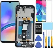 for Samsung Galaxy A05s Screen Replacement with Frame for Samsung a05s a057 Screen Replacement A057u A057a A057w A057f LCD Display digitizer Touch Screen Assembly with Repair Part Tools 6.5 inch