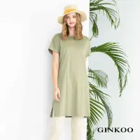 在飛比找momo購物網優惠-【GINKOO 俊克】側排扣洋裝