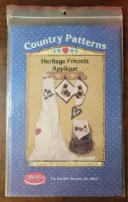 Country Patterns "Heritage Friends Applique" Pattern Sewing Craft Quilt Project