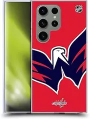 Head Case Designs Officially Licensed NHL Oversized Washington Capitals Soft Gel Case Compatible with Samsung Galaxy S24 Ultra 5G