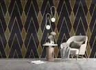 3D Golden Geometric Wallpaper Wall Mural Removable Self-adhesive 1608