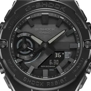 【CASIO 卡西歐】G-SHOCK GST碳核心防護太陽能智慧藍芽雙顯錶-黑 鋼帶(GST-B500BD-1A)