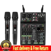 TZT R4-Pro Bluetooth Sound Card 4CH Mixer Mixing Console+Wireless Microphones