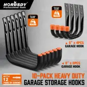 HORUSDY 10Pcs Wall Mount Garage Hooks Set 30kg Heavy Duty Storage Rack Hanger