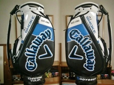 Callaway SMOKE for Athletes Synthetic Leather Black White Blue 3-Piece Golf Bag