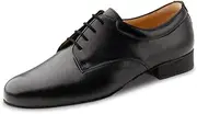 [Werner Kern] Men's Dance Shoes 28059 - Black Leather - X-Wide - 2 cm Micro Heel - Made in Italy