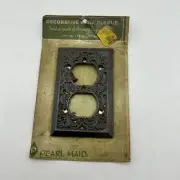 NOS Vintage Pearl Maid Decorative Wall Plaque Light Switch Plate Cover Ornate