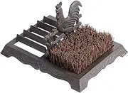 FARM IN Farmhouse Shoe Brush Scraper Outdoor Rustic Heavy Duty Cast Iron Boot Scraper with Brush for Home Porch Garden with Barn Rooster Design