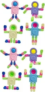 ibasenice 8pcs Robot Transformable Chain Toy DIY Fidget Toy Sensory Toys Relaxation