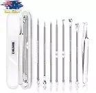 8PCS Blackhead Remover Pimple Popper Tool Kit Comedone Extractor Stainless Steel