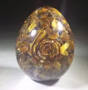 LARGE (70-75mm) TIGER EYE ORGONE GEMSTONE EGG ORGONITE
