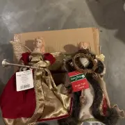 TWO MERRY BRITE VINTAGE ANGEL TREE TOPPERS NEW