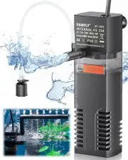 Pawfly Internal Aquarium Filter, Submersible Power Filter with 55 GPH Water Pump