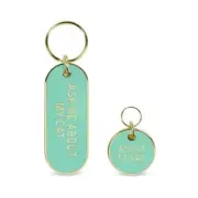 Fred Howligans Cat /Kitten Collar Charm Keychain Set ASK ME ABOUT MY CAT Pet Tag