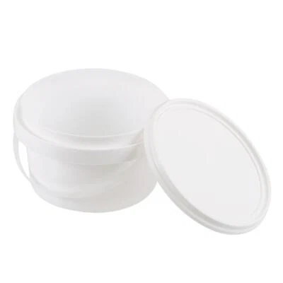 Plastic Paint Pail 0.09 -Gallon / 350ml White Paint Cup with Handle and Lid