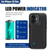 for iPhone 16 Plus Battery Charger Case Power Bank Battery Charging Cover