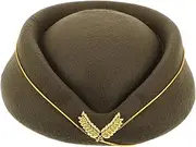 [Ipetboom] Beret Cap Women's Stewardess Hat Comfortable Acrylic Beret for Attendants
