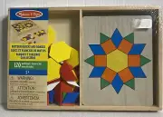 Melissa & Doug Pattern Blocks And Boards 120 Wood Shapes Classic Educational Toy
