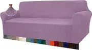 Granbest High Stretch Sofa Cover Modern Sofa Throw Jacquard Elastic Sofa Cover for Living Room Protector for Dogs Pets (4 Seater, Purple)