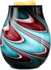 Electric Wax Melt Warmer with Timer - Art Glass Burner, Cube Melter, Fragrance W