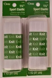 Dritz Knit Sport Elastic 1.25" x 1Yd # 11326W NOS 2015