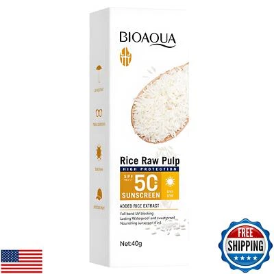 BIOAQUA Rice Raw Pulp Sunscreen SPF 50 + PA+++ UVA UVB UV Blocking Long Lasti