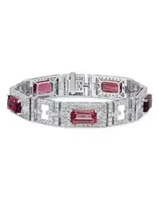 Bloomingdale's Tourmaline & Diamond Statement Bracelet in 14K White Gold