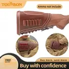 TOURBON Leather Recoil Pad Rifle Cheek Rest Riser Gun Ammo Holder Cover
