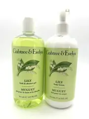 Crabtree & Evelyn Lily Bath & Shower Gel & Lotion Combo New 16.9 fl oz Each