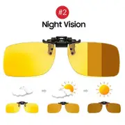 VIVIBEE Polarized Square Flip Up Clip on Sunglasses Men Photochromic Polarised Women Sun Glasses for Night Driving Lens 2 Night Vision with case